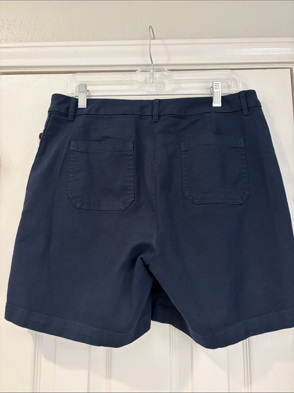 J. Jill Navy Button-Trim Women’s Shorts - Picture 2 of 7